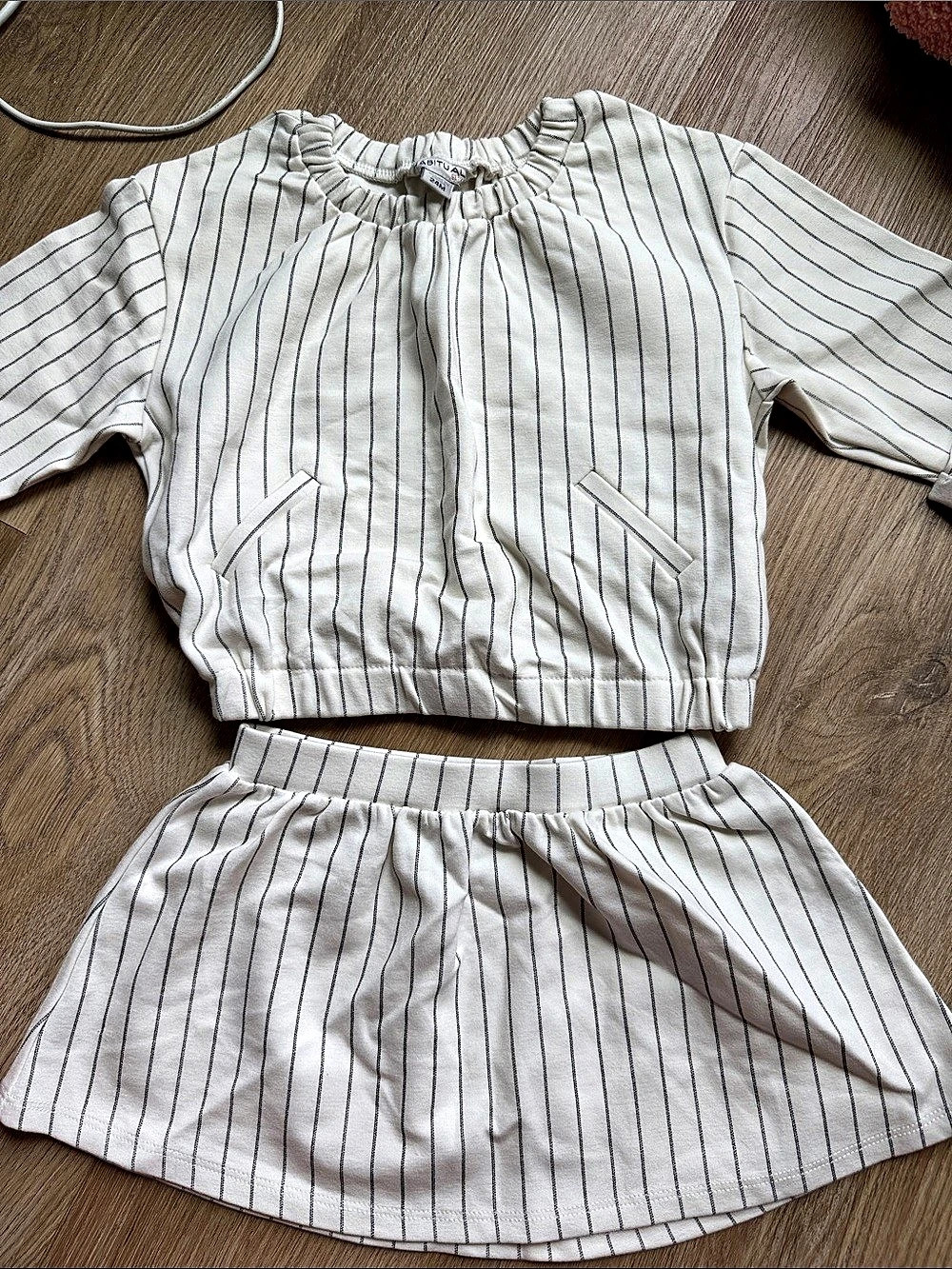 Habitual Girls Striped Matching Set White & Black 24M